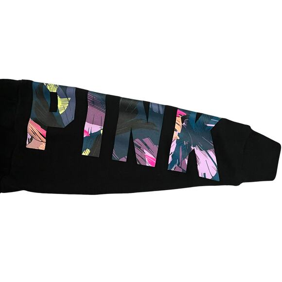 Victoria’s Secret PINK Quarter-Zip Black Pullover Sweatshirt - Size M - Pockets - Picture 12 of 15